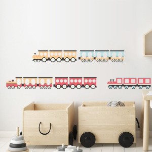 PASTELOWE LOVE - NAKLEJKI POCIĄGI CZERWONE