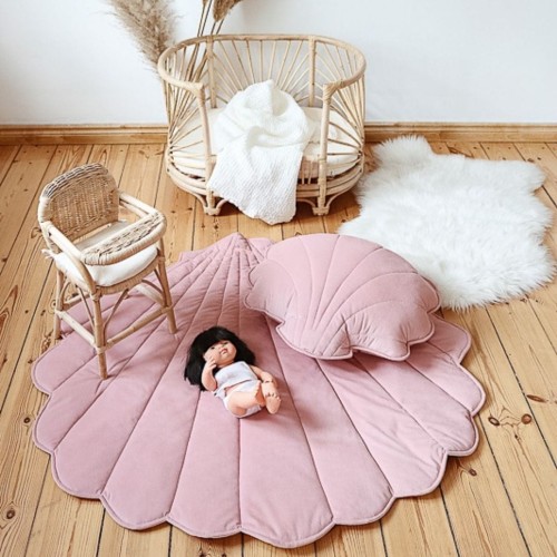 mata dla dzieci muszla velvet soft pink