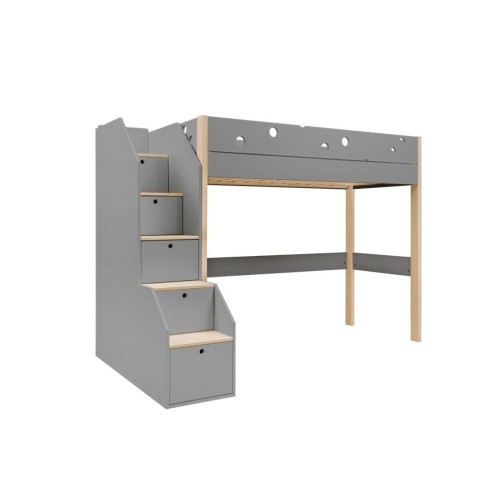 łóżko z antresolą i schodami funflex