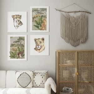 YOKO DESIGN - ZESTAW 4 PLAKATY SAFARI III