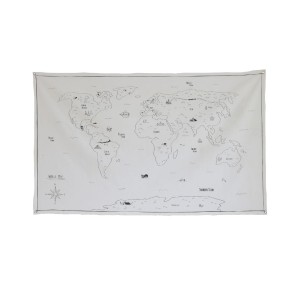 MOI MILI - BAWEŁNIANA MAPA ŚWIATA DLA DZIECI