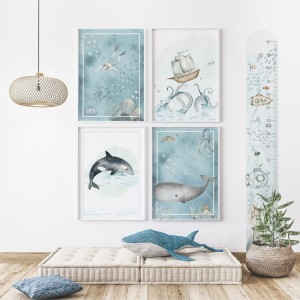 YOKO DESIGN - ZESTAW 4 PLAKATY GŁĘBIA OCEANU