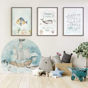 YOKO DESIGN - ZESTAW 3 PLAKATY GŁĘBIA OCEANU METRYCZKA