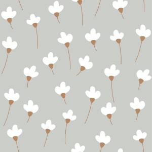 DEKORNIK - TAPETA SIMPLE DAISIES ON GRAY