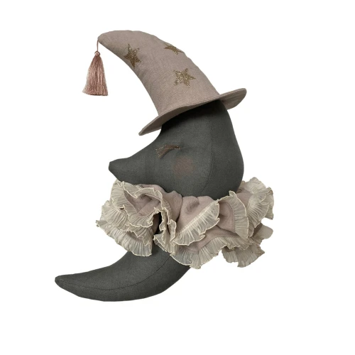 love me decoration lniany ksiezyc grafitowy