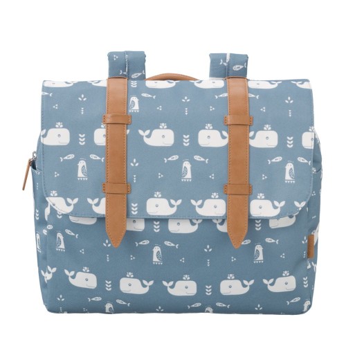 fresk tornister dla dziecka wieloryb