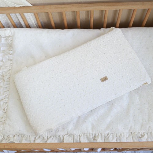 ochraniacz do łóżeczka haft ecru