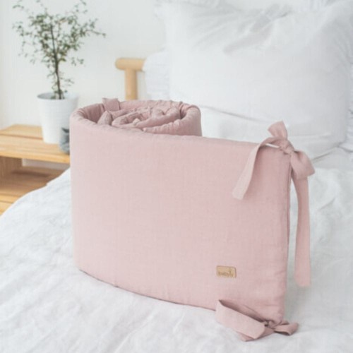 ochraniacz do łóżeczka pudrowy róż