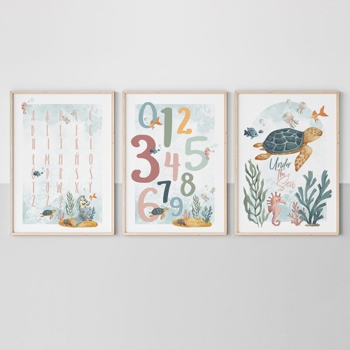 plakaty podwodny świat żółw