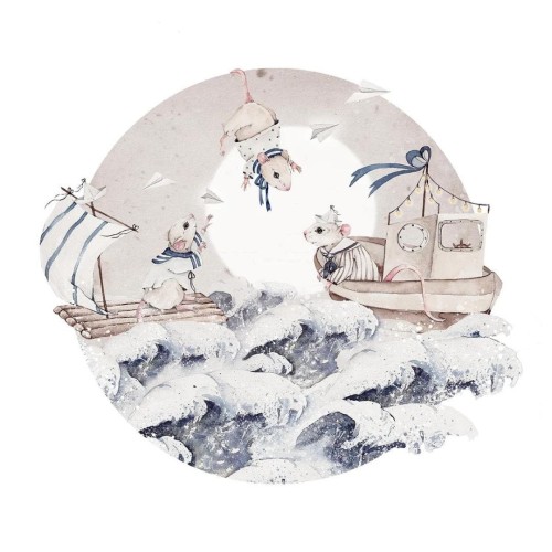 naklejka do pokoju chlopca marynarskie myszki