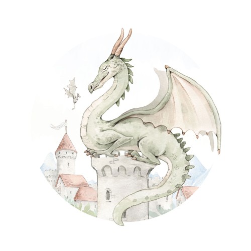 naklejka do pokoju chlopca ze smokiem