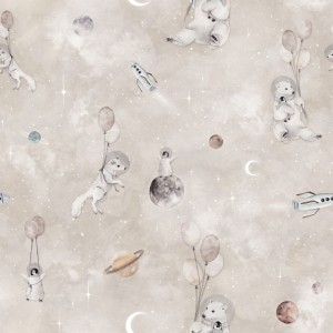 DEKORILLO - TAPETA DZIECIĘCA POLARNY KOSMOS BEŻ