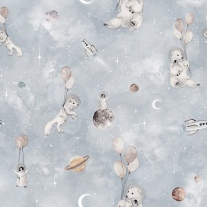 DEKORILLO - TAPETA DZIECIĘCA POLARNY KOSMOS BŁĘKIT