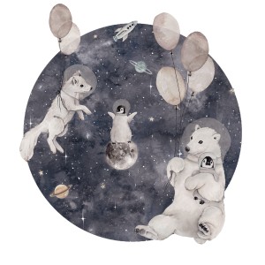 DEKORILLO - NAKLEJKA KOŁO POLARNY KOSMOS GRANATOWA