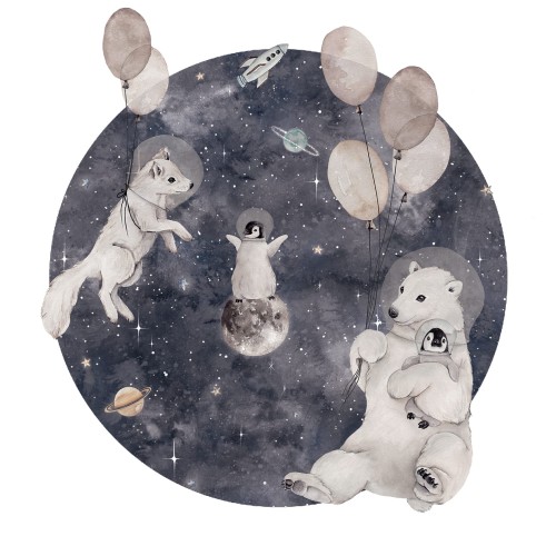 granatowa naklejka na sciane z motywem kosmosu