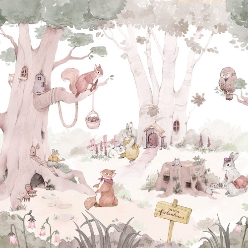 lesna tapeta do pokoju dziewczynki