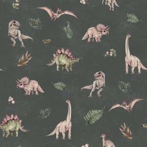 DEKORILLO - TAPETA DZIECIĘCA ŚWIAT DINOZAURÓW ZIELONA