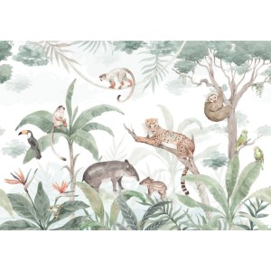 DEKORILLO - TAPETA DZIECIĘCA MURAL DŻUNGLA AMAZOŃSKA