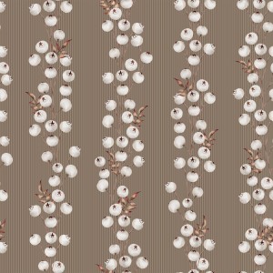 DEKORILLO - TAPETA DZIECIĘCA BIAŁA JARZĘBINA NA BRĄZOWYM TLE
