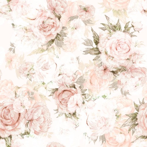 tapeta w piwonie do pokoju dziewczynki