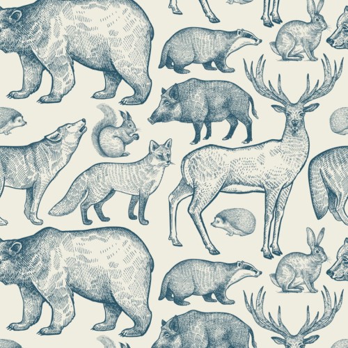tapeta vintage animals