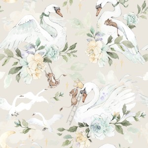 DEKORILLO - TAPETA DLA DZIEWCZYNKI FRIENDSHIP STORY BEŻOWA