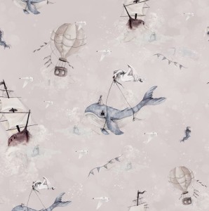 DEKORILLO - TAPETA DZIECIĘCA PODNIEBNY OCEAN BEŻ