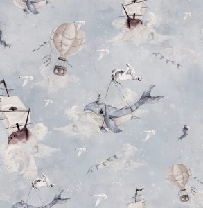 DEKORILLO - TAPETA DZIECIĘCA PODNIEBNY OCEAN NIEBIESKI