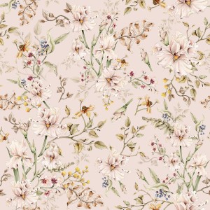 DEKORILLO - TAPETA DLA DZIEWCZYNKI JESIENNE IRYSY PUDROWA