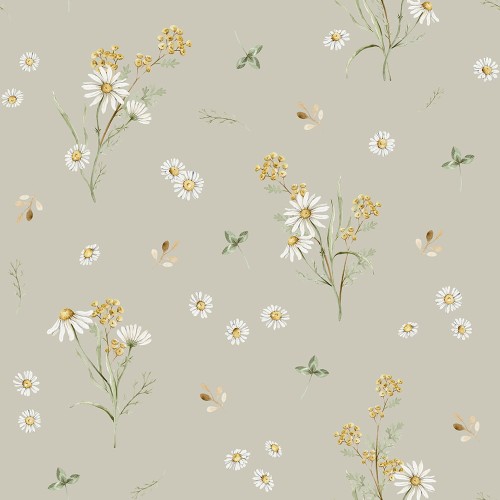 bezowa tapeta z łąką