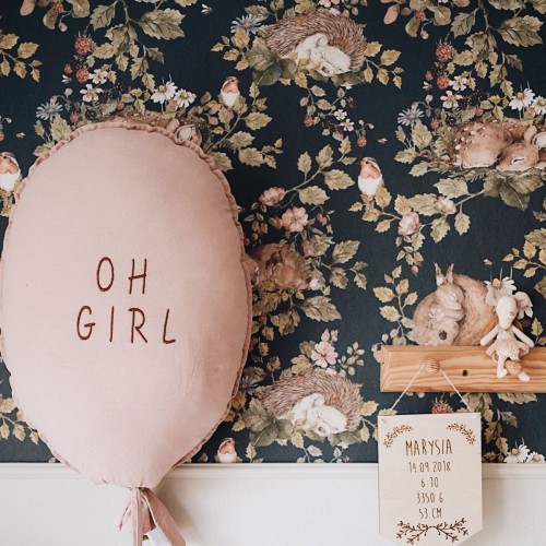 tapeta dekornik little sleepy animals granat