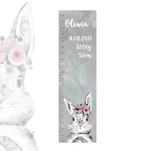 DEKORILLO - NAKLEJKA PERSONALIZOWANA MIARKA WZROSTU KRÓLIK