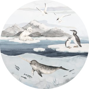 DEKORILLO - NAKLEJKA KOŁO ARKTYKA NARWAL