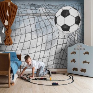 MALUMI - TAPETA DLA CHŁOPCA FOOTBALL SKY BLUE