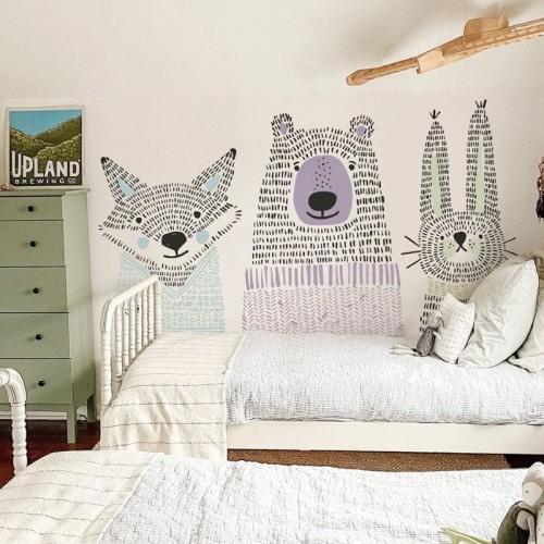 Tapeta z misiem, króliczkiem i lisem