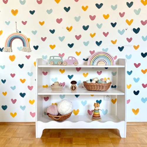 regal bialy na zabawki montessori