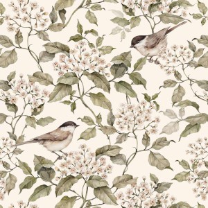 DEKORNIK - TAPETA BIRDS AND BEIGE SPRING