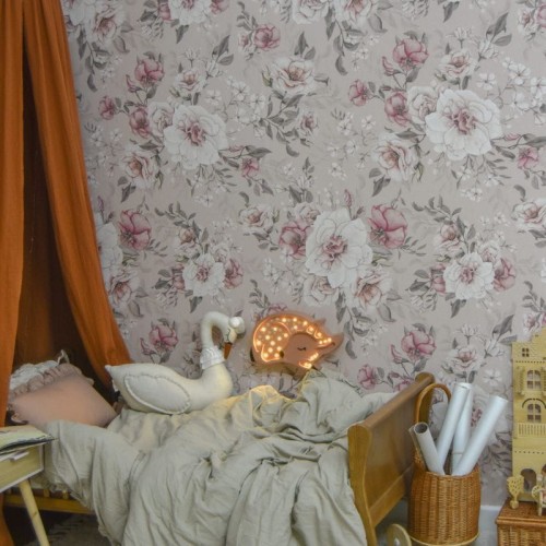 tapeta shabby chic do pokoju dziewczynki