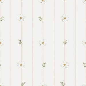 DEKORILLO - TAPETA ANGIELSKI OGRÓD RÓŻOWE PASKI