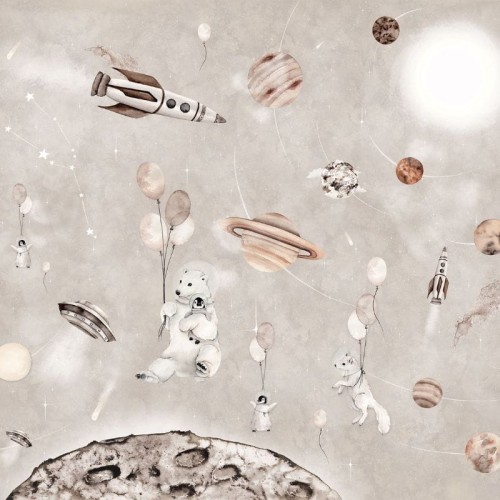 mural z planetami do pokoju chłopca