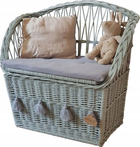 lawka wiklinowa kufer szara