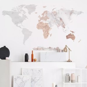 YOKO DESIGN - NAKLEJKA NA ŚCIANĘ MAPA ŚWIATA DK338