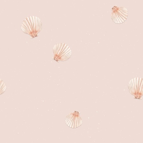 rozowa tapeta w muszelki