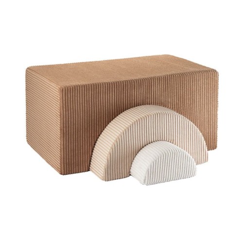 zestaw puf ze sztruksu do pokoju dziecka 3 elementy