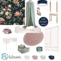 moodboard pokój dziewczynki tropical