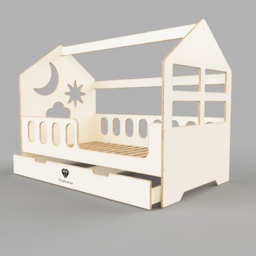 białe łóżko domek 160x80