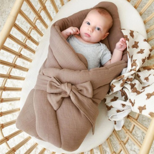 muślinowy rożek mocca