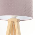 różowa lampka stojąca trójnóg