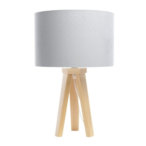 szara lampka stojąca do pokoju dziecka