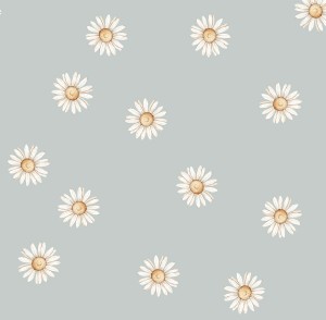 DEKORILLO - TAPETA DLA DZIEWCZYNKI STOKROTKI LITTLE DAISY BŁĘKITNA
